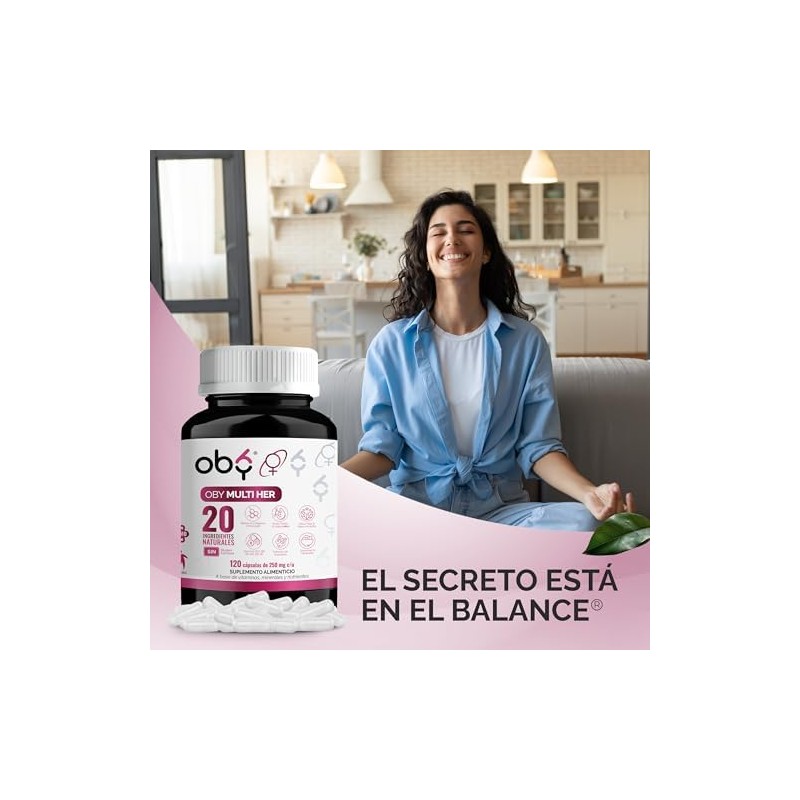 OBY Multivitaminico Mujer con Biotina y Colágeno Hidrolizado 120 cápsulas