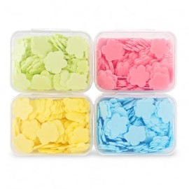 Jabón en Láminas Portátil con Aromas Frutales, Kit de 4 Estuches con 200 Láminas Cada Uno (800 Total), Mini Jabón de Papel para Viaje, Camping, Escuel