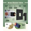 Fekivasy Matte Black Shower Faucet Set - 6 Inch Black