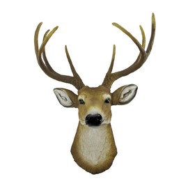 DWK Realistic Faux 8-Point Buck Deer Head Bust Wall Mount - 23-Inch Hanging Decor