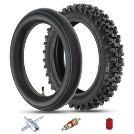 Mopillos 80/100-12 3.00-12 Dirt Bike Rear Tire and Inner Tube