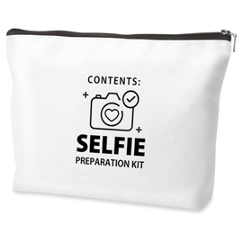 Funny Cosmetic Bag Travel Pouch for Beauty Essentials, Selfie Preparation Kit, Girls Birthday Gifts,Friend Gifts for Women,Cosmetic Bags for Women