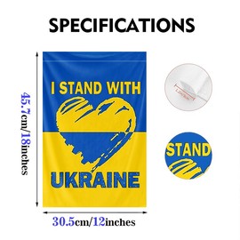 Double Sided Ukraine Heart Garden Flag 12x18IN Small Vertical Ukrainian Flag Polyester for Yard Lawn Sign Home Outside Decor (Heart 2)