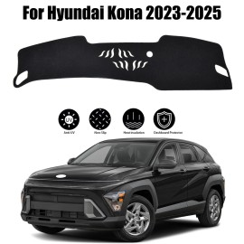 Unbranded For Hyundai Kona 23-2025 2026 Car Black Dash Cover Dashmat Dashboard Mat Carpet