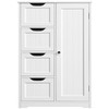 Topeakmart Bathroom Storage Cabinet Freestanding Floor Cabinet with 4 Drawers