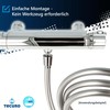 tecuro Premium Shower Hose 2.00 m Twist-Proof Silver Smooth KTW/DVGW