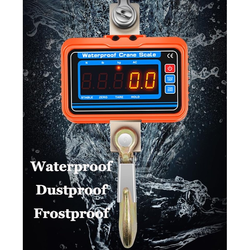 3000kg / 6600lbs Digital Crane Scale, Waterproof Industrial Scale with