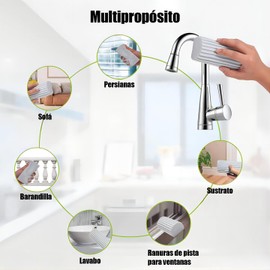 eahsap 4-Pack Damp Clean Duster Sponge, Cepillo para Limpiar Persianas, Cristales, Zócalos, Rejillas de Ventilación, Barandillas, Espejos, Ranuras de Ventanas y Grifos (Gris)