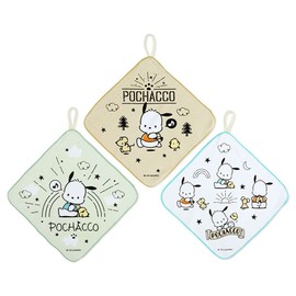 Sanrio 674940 Pochacco Hand Towel with Loop 3 Piece Set (KIDS)