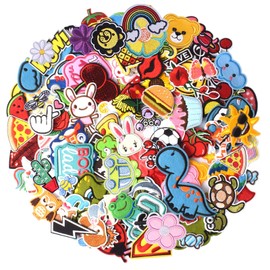 60PCS Random Assorted Styles Embroidered Patches, Iron on Patches Sew on Patches Embroidery Patches, DIY Sew Applique Repair Patch for Clothes Dress Pants Hats Jeans, Sewing Flowers