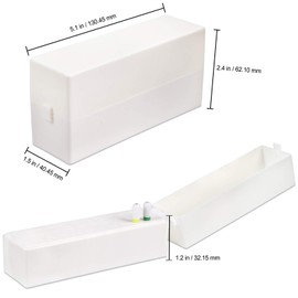 30 Holes White Rectangle Nail Drill Bit Holder Stand Display Organizer - Dust Proof Acrylic Storage Container Box Case Tools for Home Use or Nail Salon