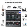 Dj Mixers 8 Channel Audio Mixer Sound Board with Bluetooth,