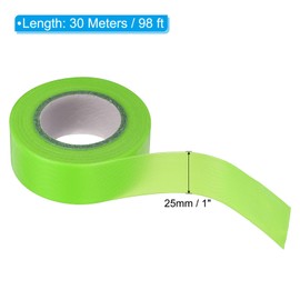 PATIKIL Flagging Tape 1" x98', 6 Pack PVC Non-Adhesive Neon Marking Tape for Tree Survey Boundaries Outdoor Trail, Green