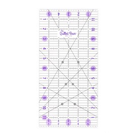 The Quilted Bear Quilting Rulers - Transparent Acrylic Non Slip Quilting & Patchwork Ruler with Clear Black Lines & 30, 45 & 60 Degree Angles (6" x 12")