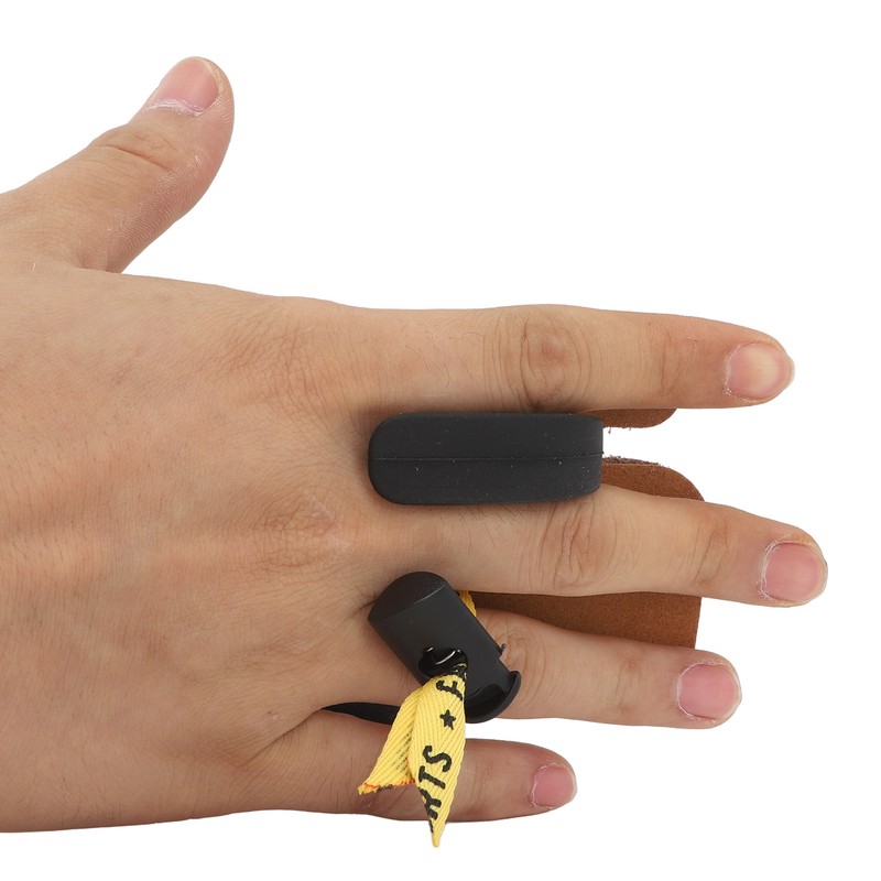 Double PU Leather Archery Finger Tab Archery Finger Guard Fingers