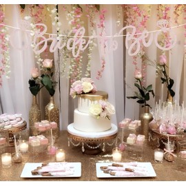 Pre-Strung Bride to Be Banner - Rose Gold Glitter Bridal Shower Decorations Supplies - Bride to Be Sign Bridal Shower Banner for Bachelorette Party, Engagement or Wedding, Photo Booth Prop