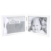 First Grandchild Picture Frame- White Double Hinged Tabletop Photo Frame