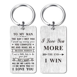 I Love You More The End I Win Keychain Gifts for Him Husband Hubby Boyfriend, To My Man Anniversary Valentine's Day Father's Day Christmas Gifts