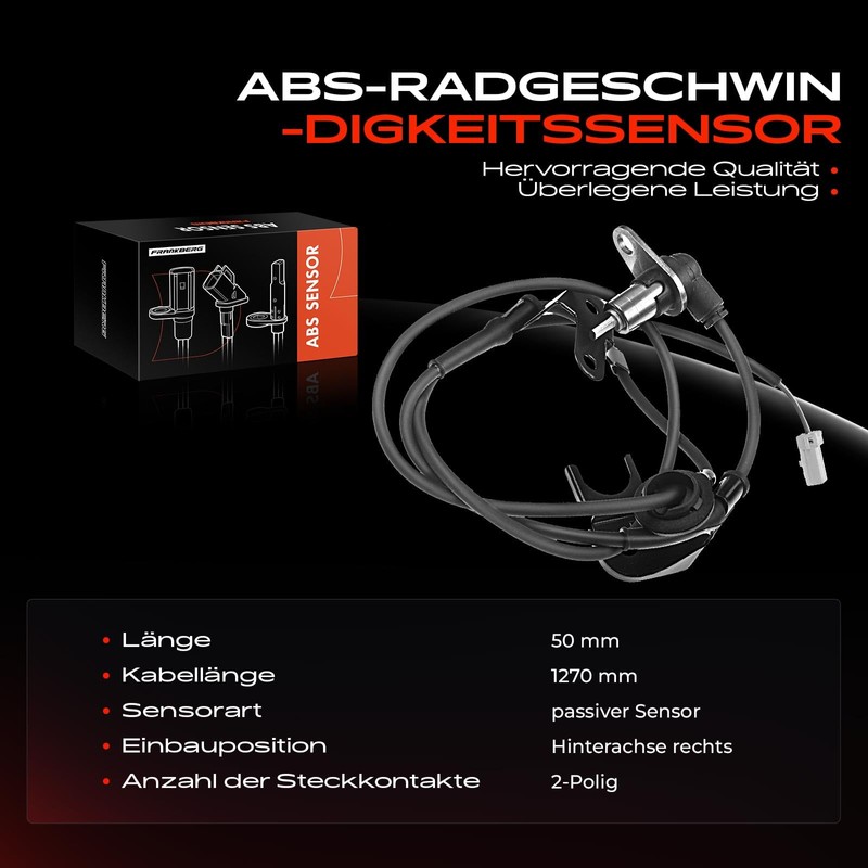 1 x ABS sensor wheel speed rear right for 626