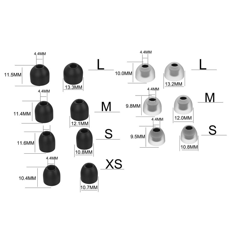 INF Earplugs for Sony WF-1000XM3 / WF-1000XM4 Black 7 Pairs