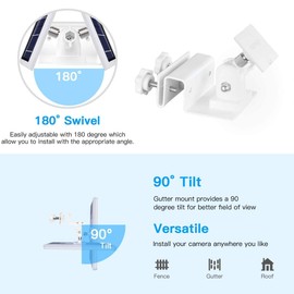 OkeMeeo - Soporte de canalón para panel solar Ring y panel solar Arlo para máxima luz solar, blanco, 1 paquete (no para panel supersolar)