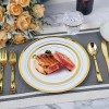 iMounTEK 175pcs Disposable Dinnerware Set Gold Plastic Plates for Wedding