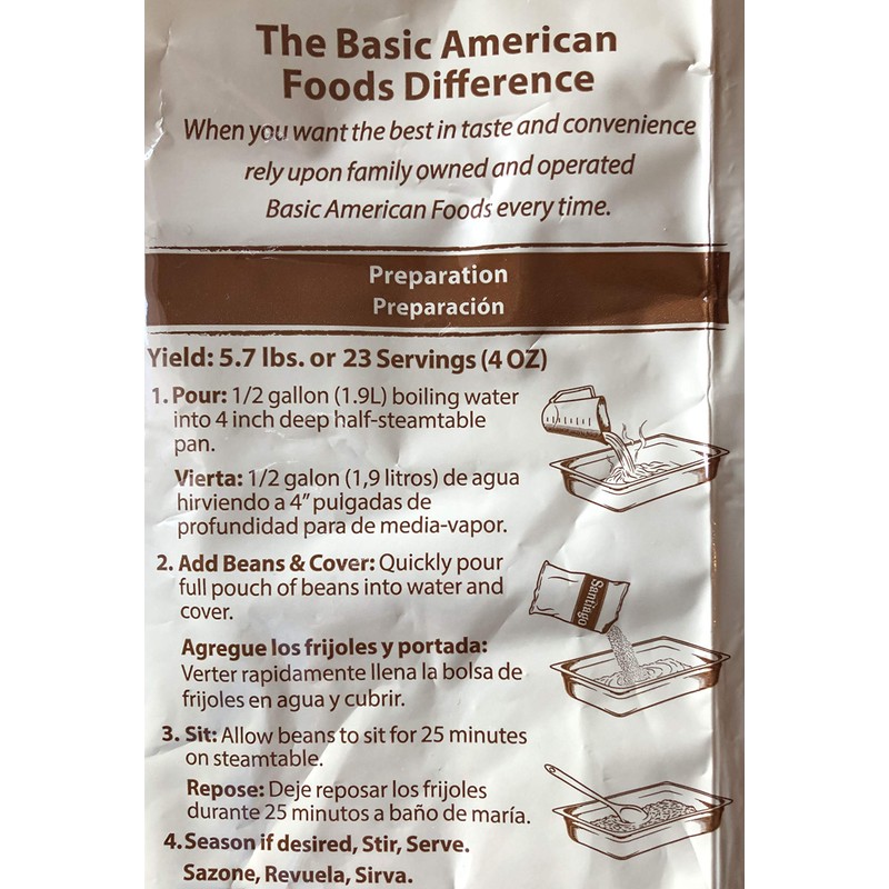 Santiago Vegetarian Refried Beans, Dehydrated Refried Pinto Beans with Whole