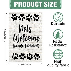 DMERBYL Pets Welcome Garden Flag 12×18 Inch