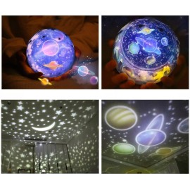 Elmchee Magic Diamonds Projection Lamp Star Universe Night Light Colorful Magic Lighting