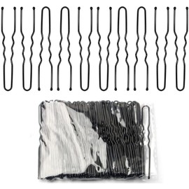 Black U Shaped Hair Pins for Buns, 6cm/2.36 Inches Bobby Pins U shape Hair Bun Pins Bun Pins Hair Clips Hair Grips for Women Hair Styling Pins Ideal for All Hair Types (100Pcs)