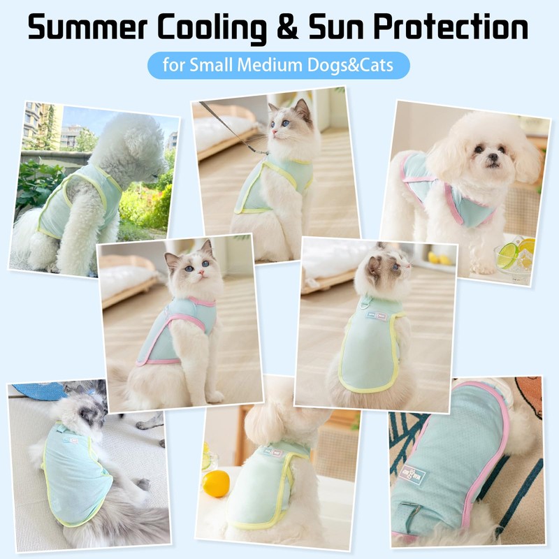 Yaopelky Dog Cooling Vest Cats Dogs Summer Clothes with D-Ring