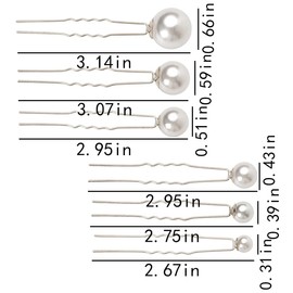 Wedding Hair Pearls Pins for Women Girls Bridal Hair Pin Clip U Shape Barrettes Pins Set Pearl Hair Accessories Decoratioan for Bride Bridesmaid Wedding Pearl Hair Pin 18Pcs Silver Headpiece Hairpin