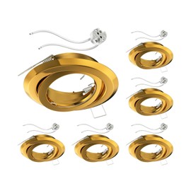 ledscom.de 6 Pieces Ceiling mounting Frame KUN, Round, swivelling (MR16/PAR16/50mm) GU5.3 Socket