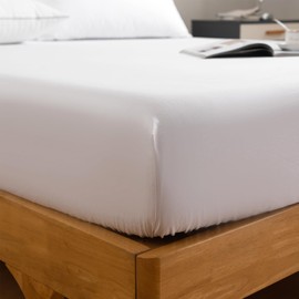 Good Nite Spannbettlaken für Einzelbett, 100% ägyptische Baumwolle, Fadenzahl 200, extra tief, weich, gemütlich, maschinenwaschbar (Weiß, Einzelbett)