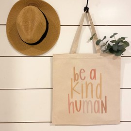 Reusable tote by swaygirls | Shopping tote bag | Cute tote | Be a kind human inspirational quotes