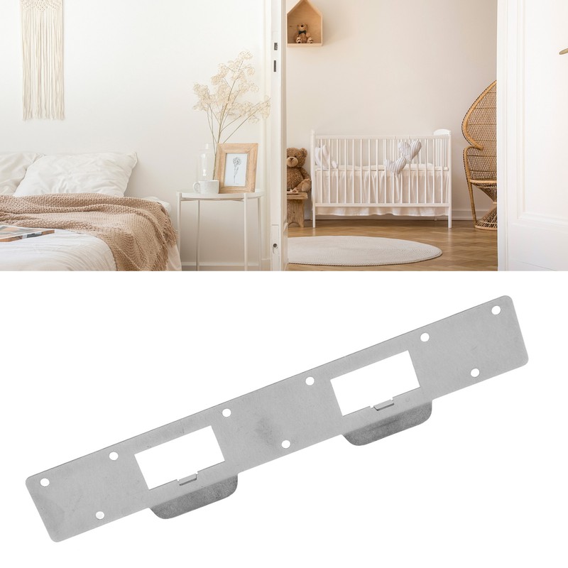 Door Strike Plate Double Holes Steel Reinforced Strong Easy Install