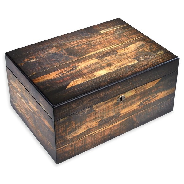 Quality Importers Trading Adirondack Cigar Humidor, Holds Up to 100 Cigars, Lined with Spanish Cedar