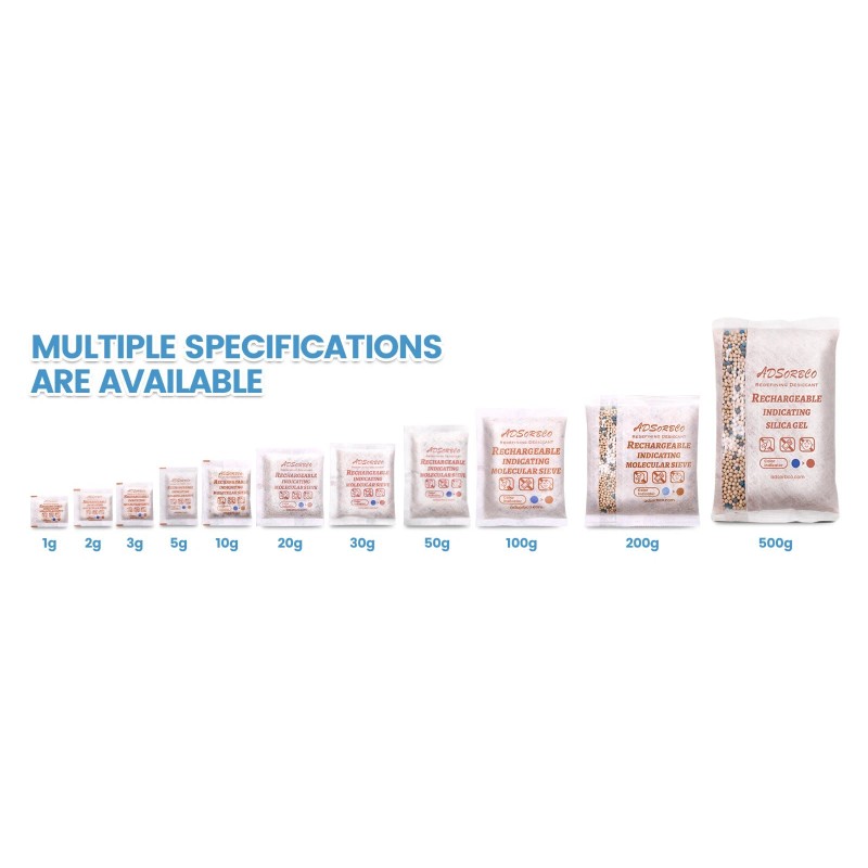 ADSORBCO REDEFINING DESICCANT [20 Gram 20 Packages] Adsorbco Rechargeable Molecular