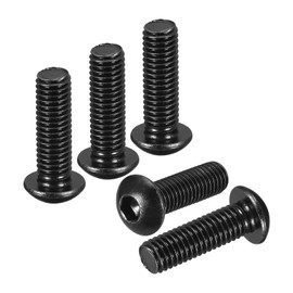 DTGN M8-1.25x25mm Button Head Socket Cap Screws - 25Pack - Good for Road Bicycle, Mountain Bike, Auto, Motorcycle - Carbon Steel Black Oxide - Hex Drive Fasteners