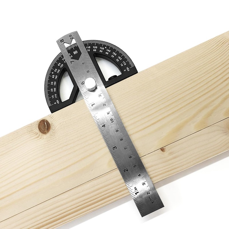 WEITARI Protractor Angle Finder 8-Inch Woodworking Ruler, Adjustable Stainless Steel