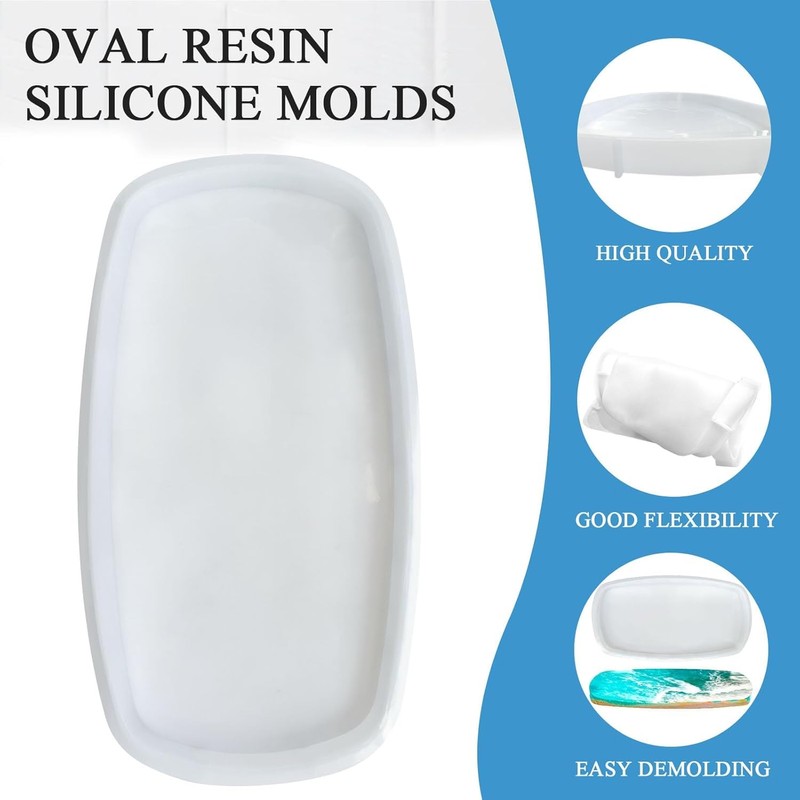 Large Oval Silicone Epoxy Resin Molds for DIY, River Table,