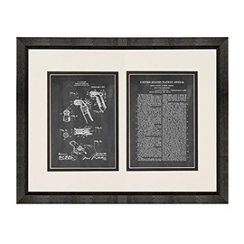 Nozzle for Garden-hose Patent Art Chalkboard Print in a Beveled Black Wood Frame with a Double Mat (18" x 24") M14258