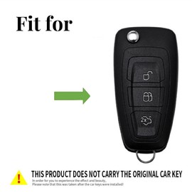 OTMIK Zinc Alloy Car Flip Key Case Cover Keychain for Ford Fiesta Mondeo 3 4 5 MK3 MK4 MK5 Focus 3 4 Ranger S C Max Explorer (Matt, 3 Buttons D), matt
