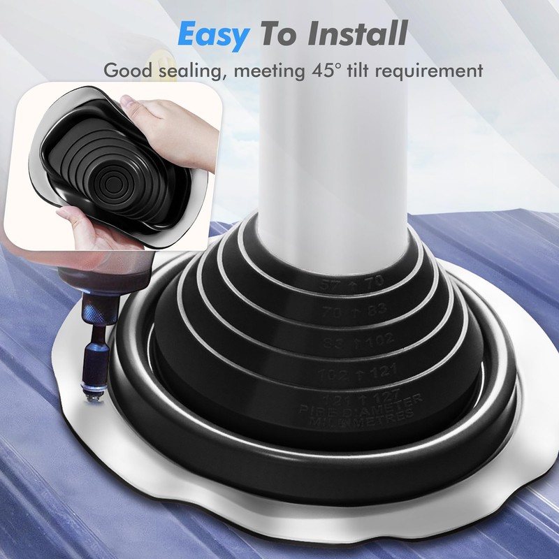 #3 Metal Roof Vents Flashing, Pipe Roofing Boots Kit for