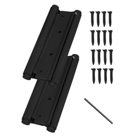 Pair of 8 Inch Heavty Duty Stainless Steel Cafe Saloon Door Swing Self Closing Double Action Spring Hinges (Black)