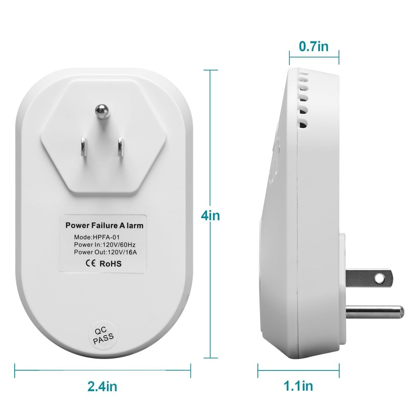 Briidea Power Failure Alarm with LED Indicator & 80dB Siren,