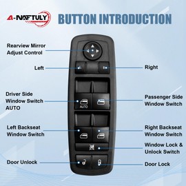 Master Power Window Switch 8+13 Pins, Replacement for 2011-2016 Dodge Journey, Window Control Switch Driver Side 68084001AD, 68084001AC, 68084001AB