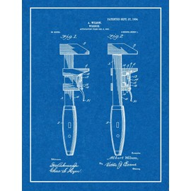 Pipe Wrench Patent Print Blueprint with Border (5" x 7") M10112