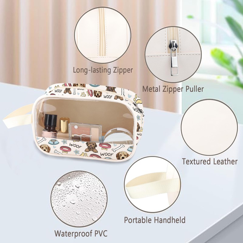 Golden Doodle Mom Clear Makeup Bag Doodle Dog Lover Gift