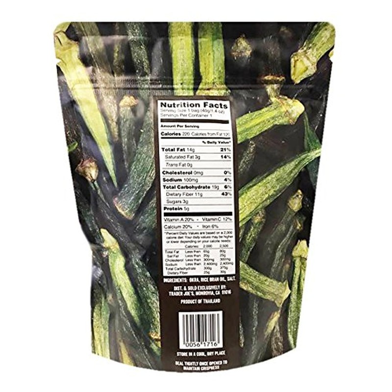 Trader Joe's Crispy Crunchy Okra 1.4oz (Pack of 2)